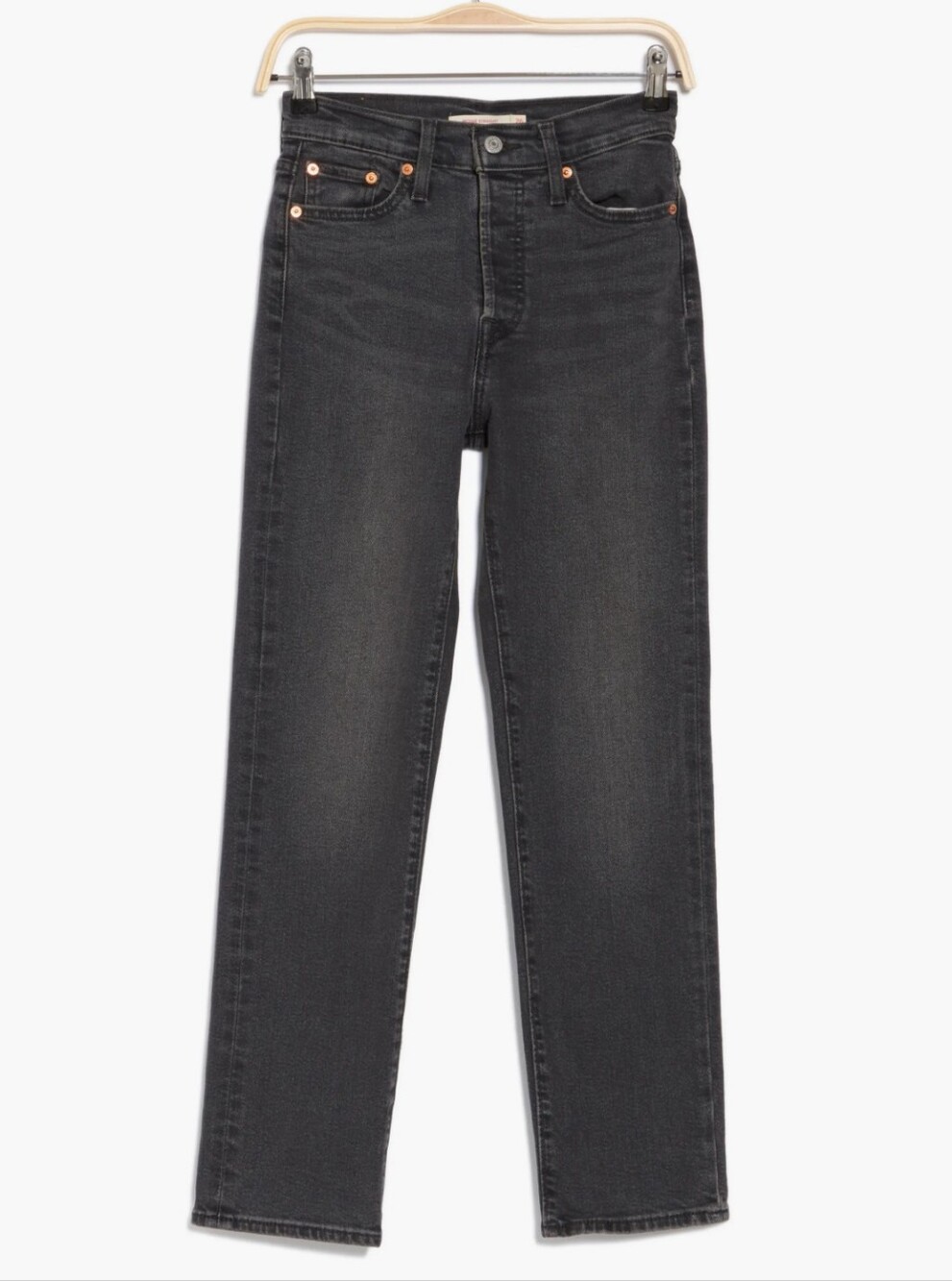 Levi's Wedgie Straight High Rise Jeans Washed Black - Size 31